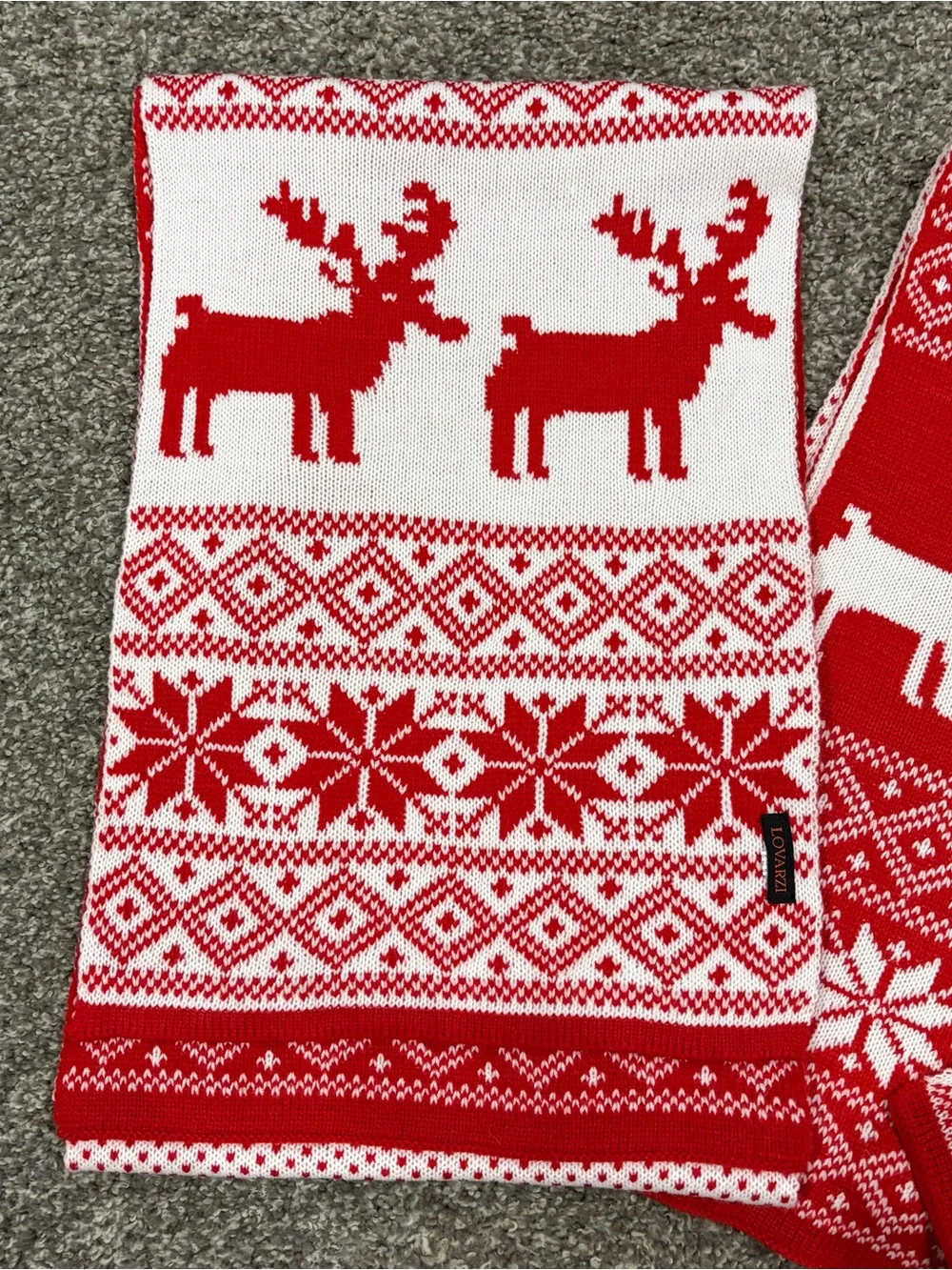 Christmas Red Knit Lovarzi Scarfs - Red & White, Set of Two
